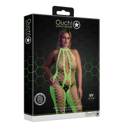 Ouch! Glow Combinaison Filet et Dos nu Vert Fluo